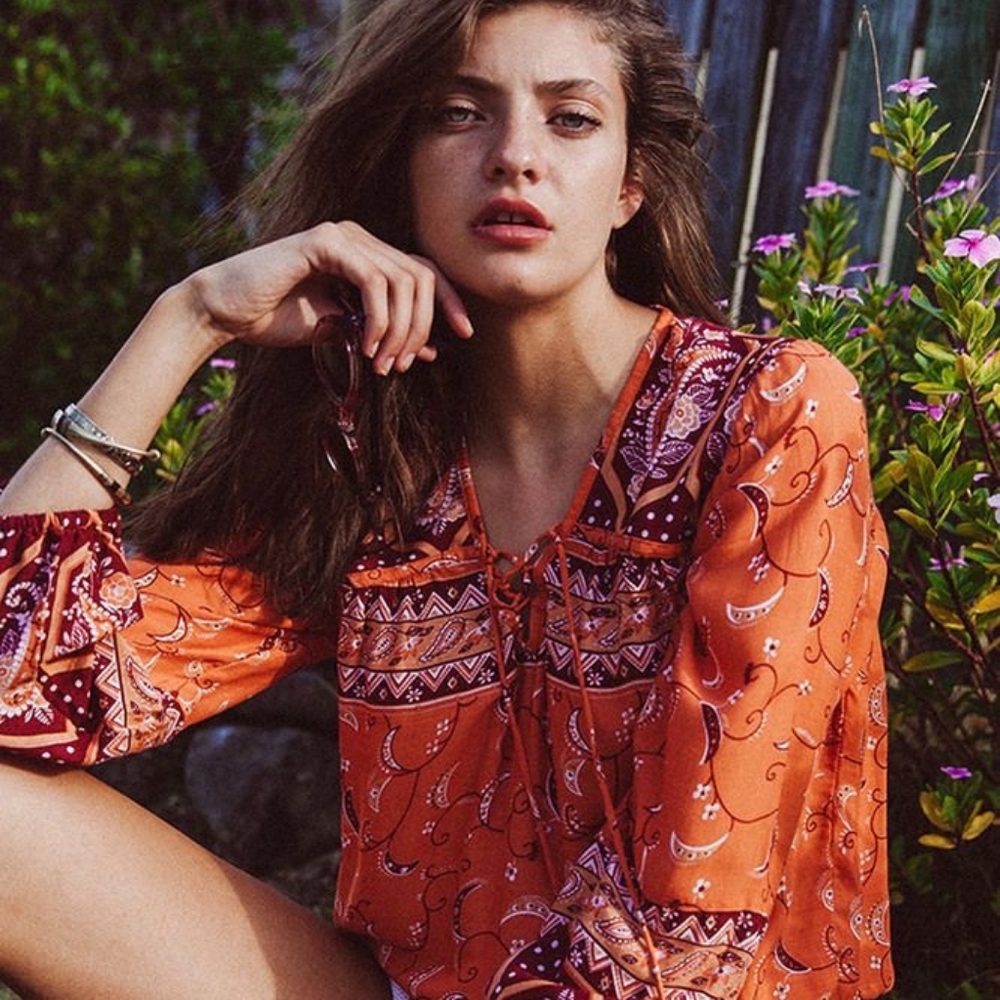 ARNHEM ORANGE BOMBAY BLOUSE NWOT